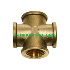 Крестовина латунная Никифоров 1/2"в*1/2"в*1/2"в*1/2"в   (6469)