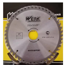Диск пильный по дереву WERK (36112) 200*32 48 зуб  (3840)