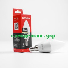 Светодиодная лампа LED ETRON 1-ELP-023 С37 8W  3000K E14  (9432)
