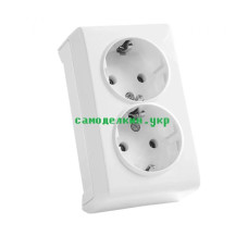 Розетка VIKO Vera 2-я с заземлением, наружная (белая) (4013)