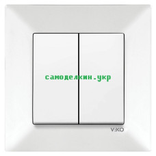 Выключатель VIKO Meridian двухклавишный  внутренний  (белый) (6432)