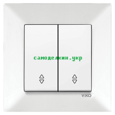 Выключатель VIKO Meridian двухклавишный  проходной  (белый) (7453)